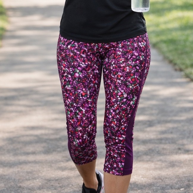 Lululemon Real Quick Crop Leggings Paradise Camo Multi Regal Plum Purple 4 K2